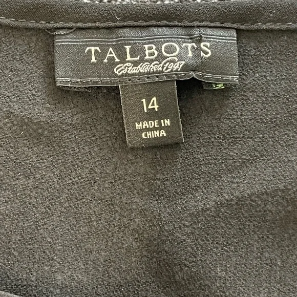 Talbots Long Sleeve Black Chiffon Blouse See Description Please Size 14 - Picture 3 of 8